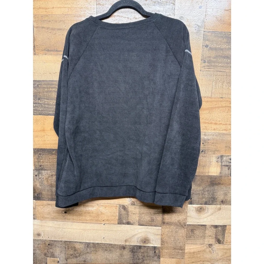 Carhartt Mens XL Thermal Knit Crewneck Sweatshirt‎ Gray Raglan Long Sleeve Logo
